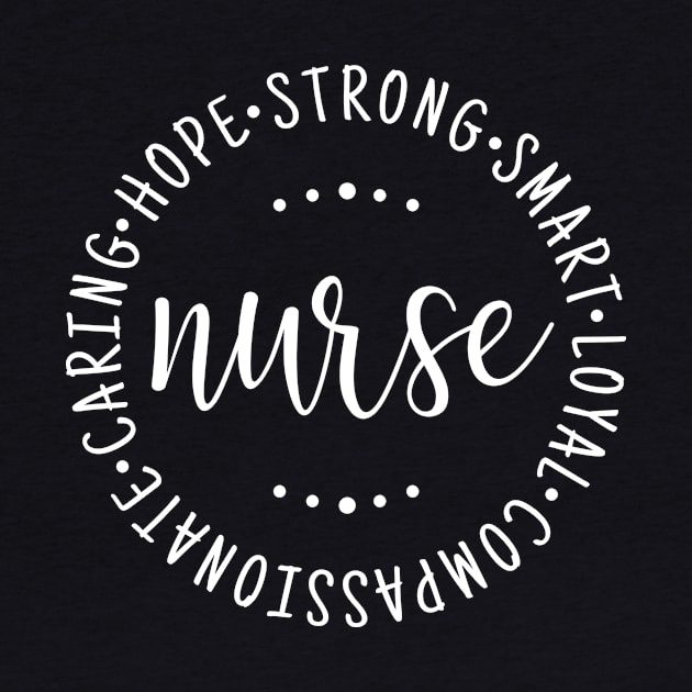 Nurse saying circle design strong, carie, smart by colorbyte